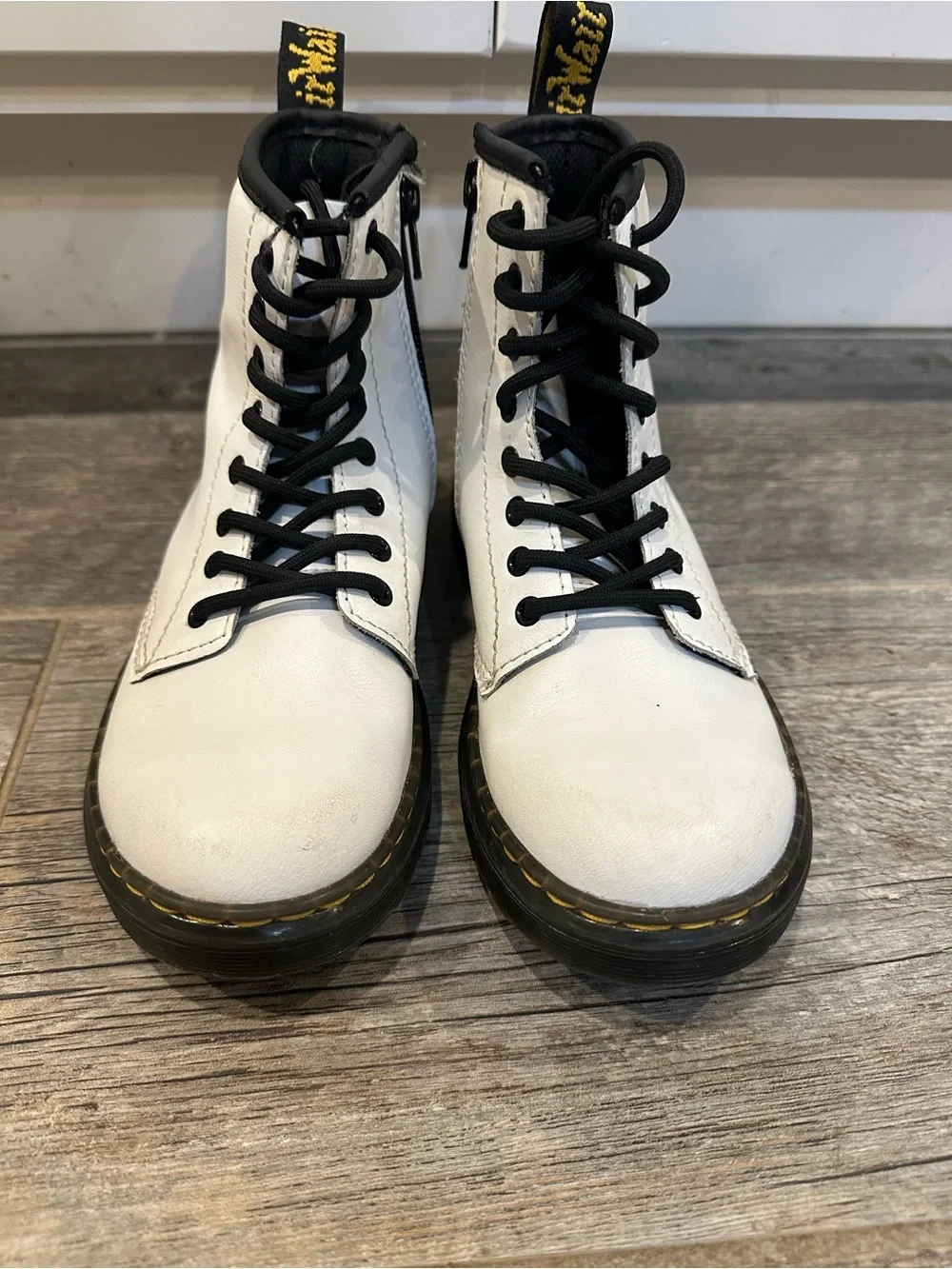 Dr. Martens Youth Kid's 1460 8-Eye Leather Combat Boots – White - Size 1